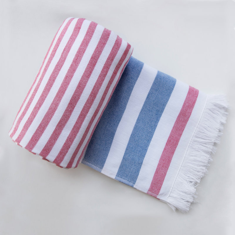 Tenedos - Premium Beach and Pool Towel, Red/Blue