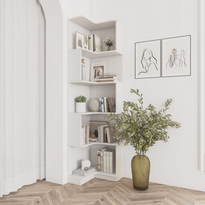 5 Tier Corner Bookcase With LED Lights For Home Office by Latitude Run