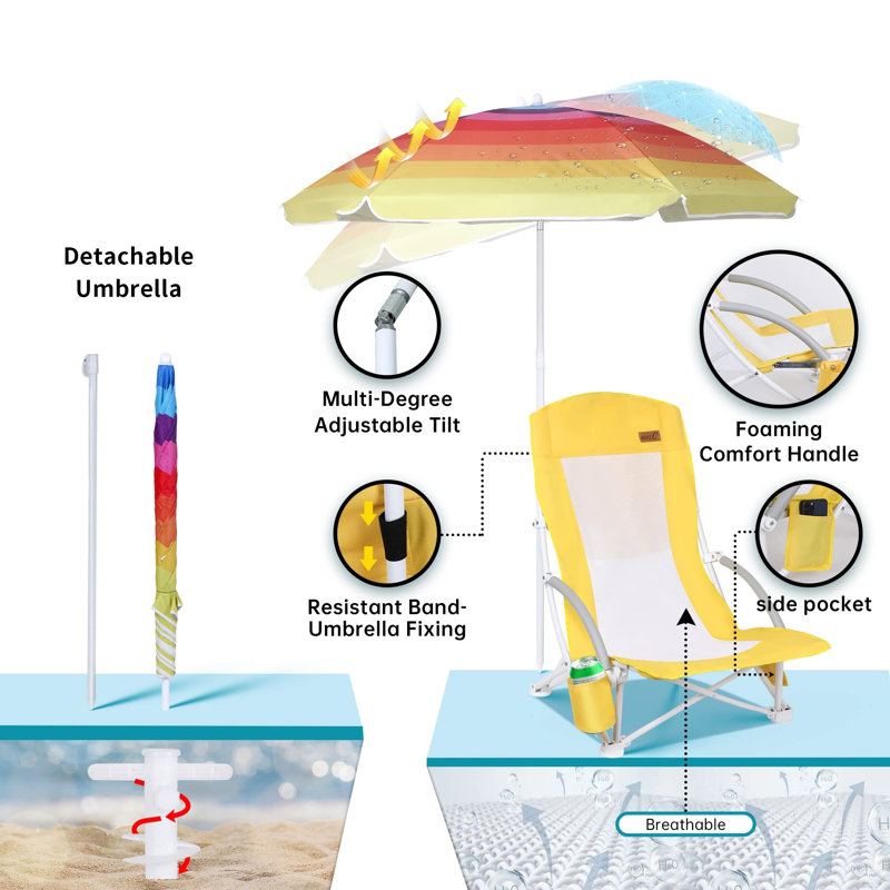 Carolsue Folding Beach Chair