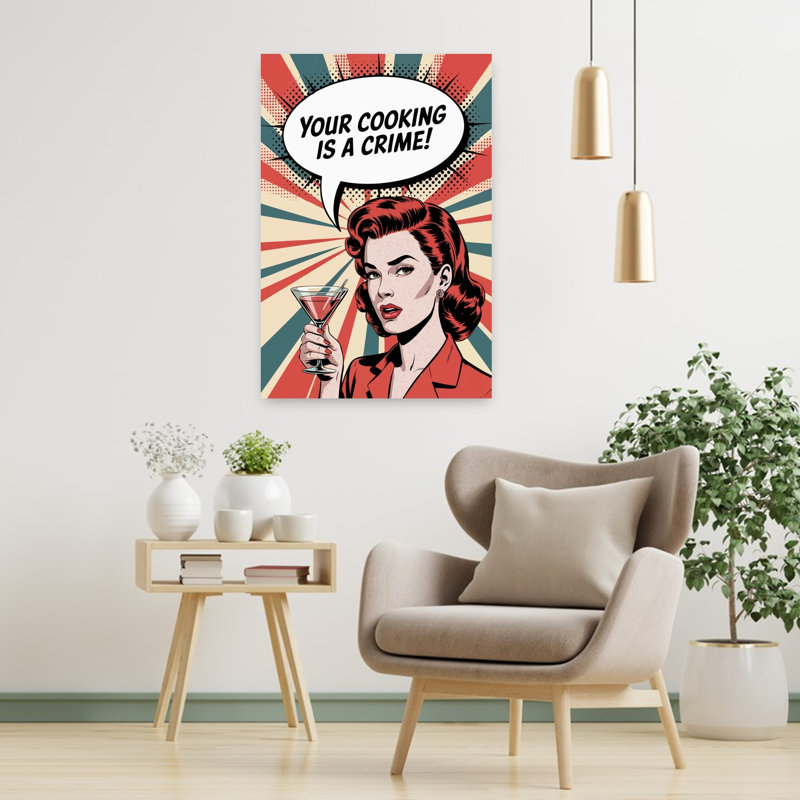 Impression d'art mural rétro rétro audacieux «Sassy», 36" H x 24" W