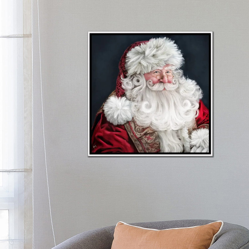Saint-Nicolas, reproduction d'art sur toile encadrée, H 26 po x l 26 po, Floater Framed without Mat, Blanc