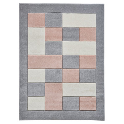 Matrix area rug Machine Woven Grey