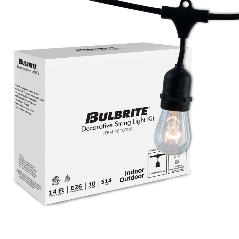 14-ft Outdoor Plug-In String Light (End to End Connectable) Includes 10 Standard Incandescent Bulbs