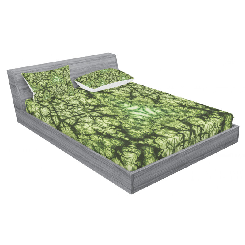 Microfiber Floral Sheet Set, Queen Sheet Set with Fitted Sheet