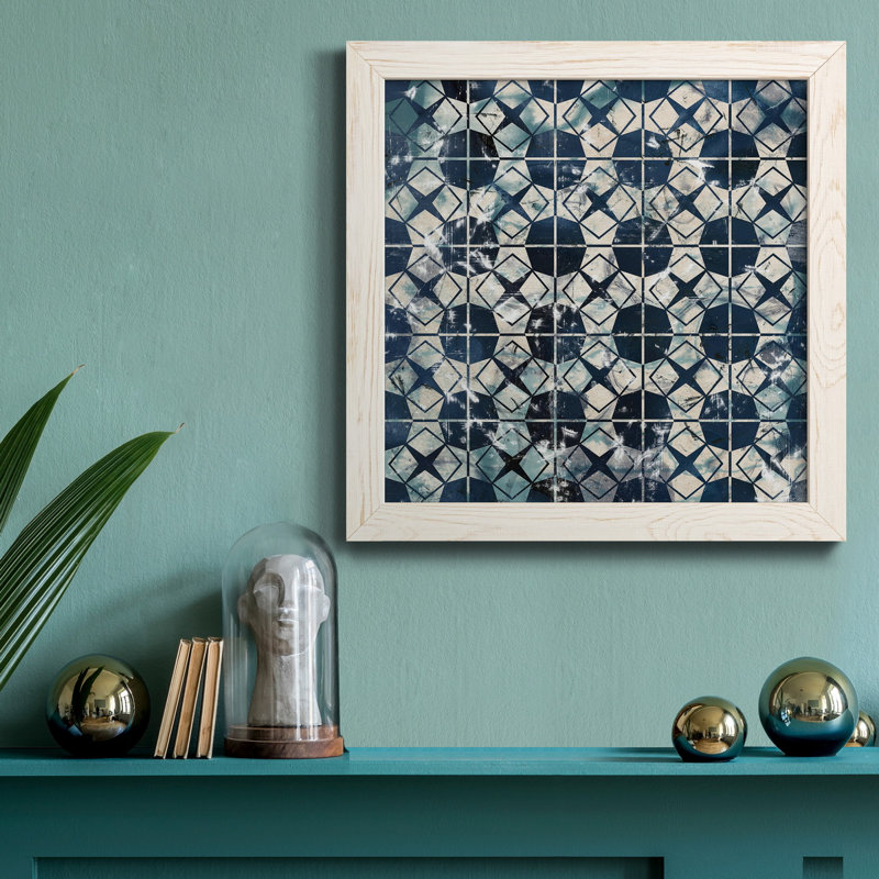 Toile encadrée de qualité supérieure Tile-Dye - prête à être accrochée, H 31,5 po x l 31,5 po x P 1,5 po, Cadre blanc