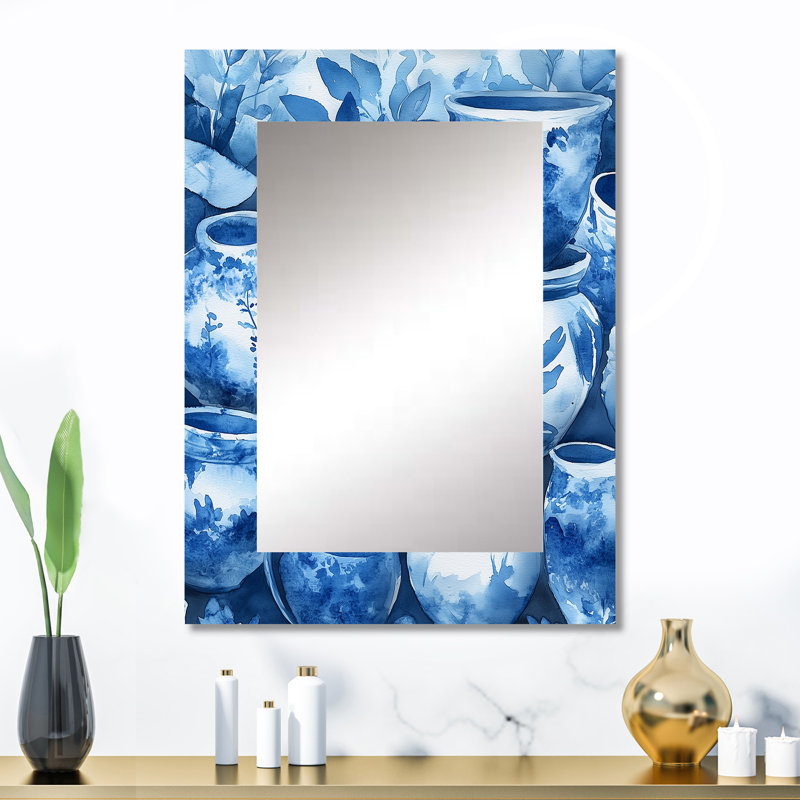 Art mural côtier bleu et blanc Boho Pottery I - Boho Pottery, 32 po x 24 po