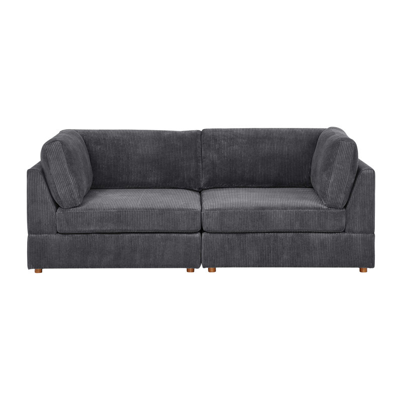 Naamana 90" Upholstered Sofa, Dark Gray