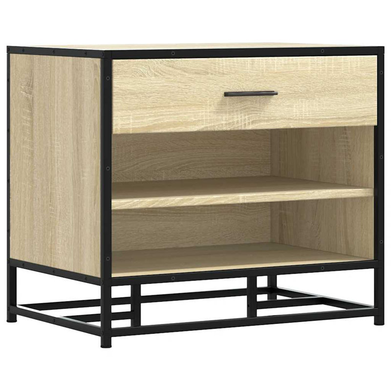 4 Pair Shoe Storage Bench, Sonoma Oak