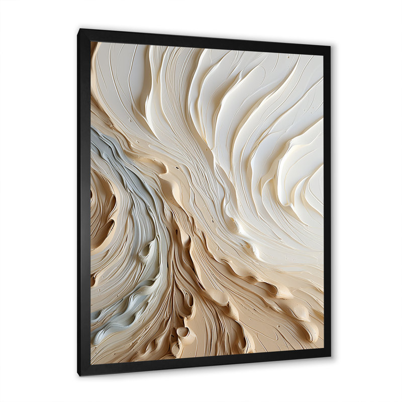 Reproduction d'art sur toile, blanc et or champagne III, Cadre photo noir, H 40 po x l 30 po x P 1,5 po