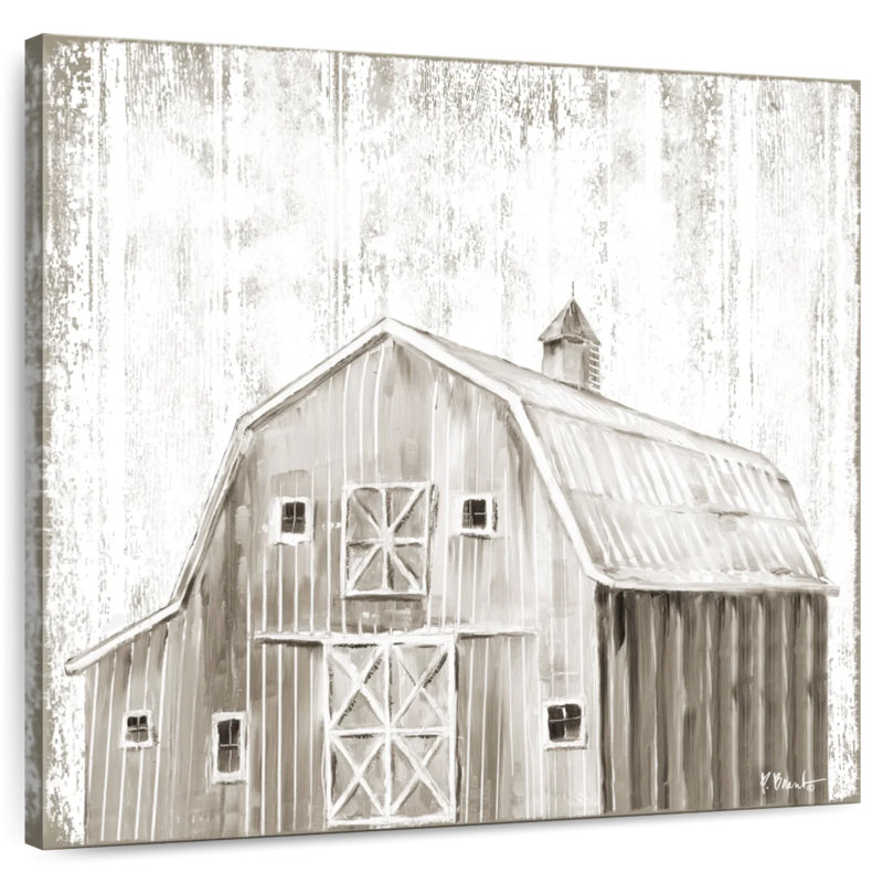 Lilie White Wood Barn I, 30" H x 30" W