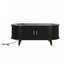 Oval Fluted Coffee Table with Charging Station-425729652
