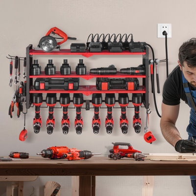 Support de rangement pour outils électriques avec station de charge 4 couches