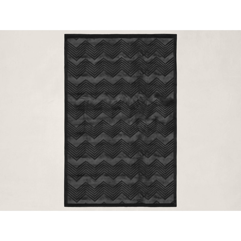 Ralph Lauren Monroe Chevron Wool, Viscose Chevron Rug, Rectangle 6' x 9'
