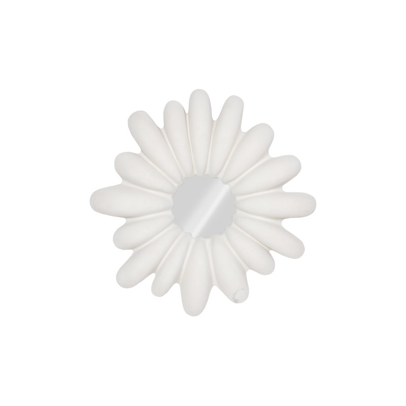 Radial Shell Mirror, White Stone