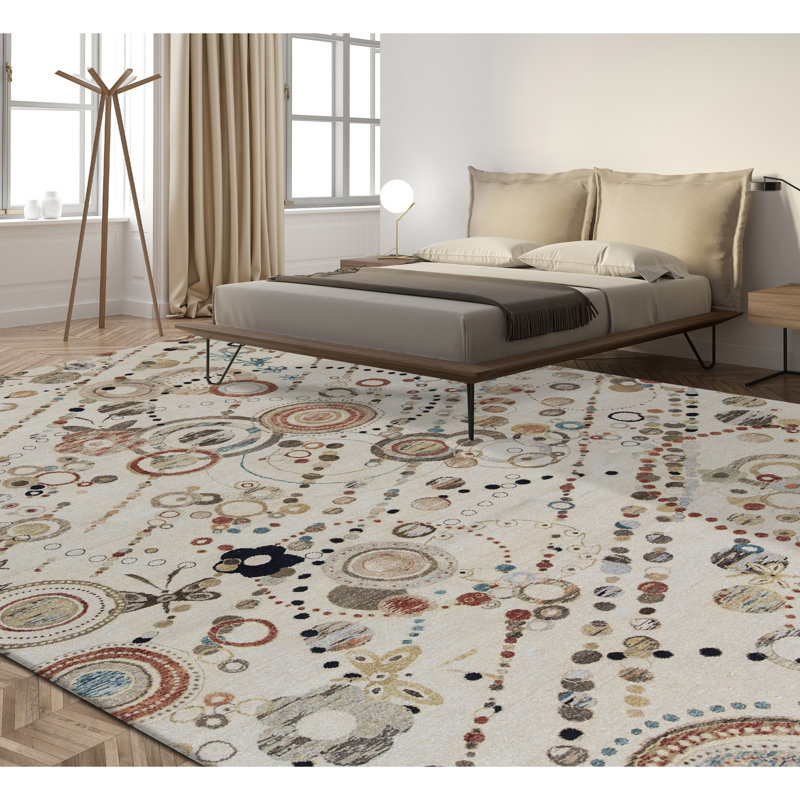 Brookhaven Abstract Area Rug in Ivory
