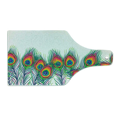 East Urban Home Glass Peacock Cutting Board