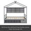 Lit maison avec structure de toit, tablettes de chevet, unité de rangement sous le lit-2017648043-2017648046