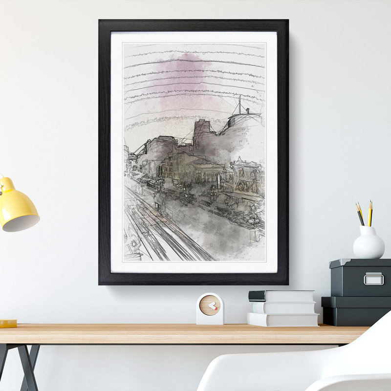 Canal Street in New Orleans in Abstract - Picture Frame Graphic Art Print, 65cm H x 48cm W x 2cm D, Black Framed