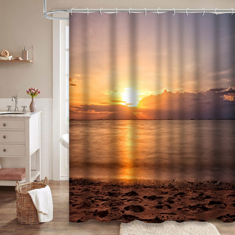 Rideau de douche avec 12 crochets Thailande, L 72 po x l 78 po