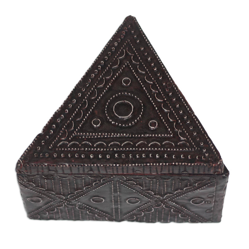 Boîte décorative en aluminium et en bois triangle plaisir Lasceau