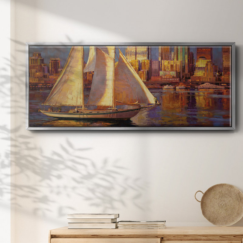 Emerald City- Framed Canvas, 20" H x 50" W
