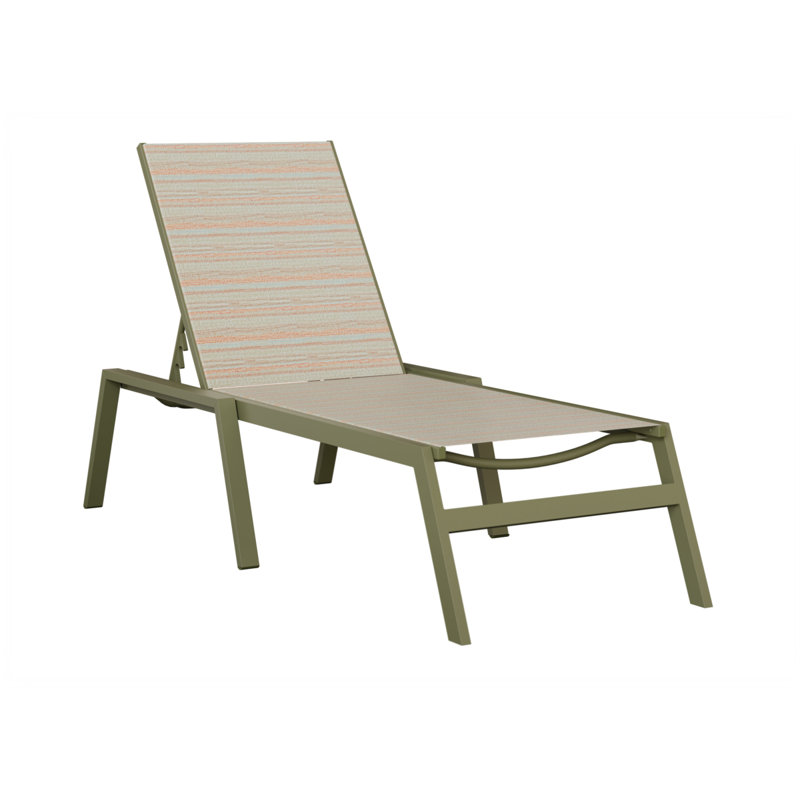 Berlin Gardens Vida Chaise Armless Lounge, Khaki, Green Sage