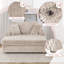Chaise longue moderne rembourrée avec 2 porte-gobelets, une poche et des coussins-259025187