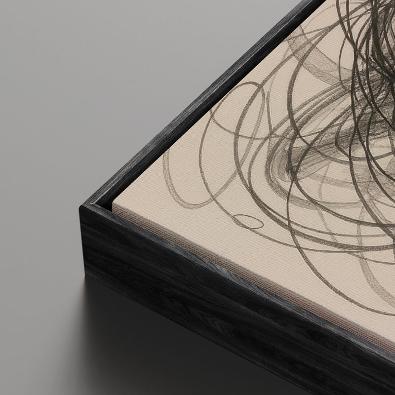 Art mural encadré sur toile - Lignes noires abstraites pour chambre à coucher - 16 po x 24 po, Noir, H 24 po x l 16 po