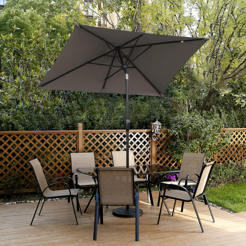 Bohrer 210cm X 140cm Rectangular Traditional Parasol, Cappuccino