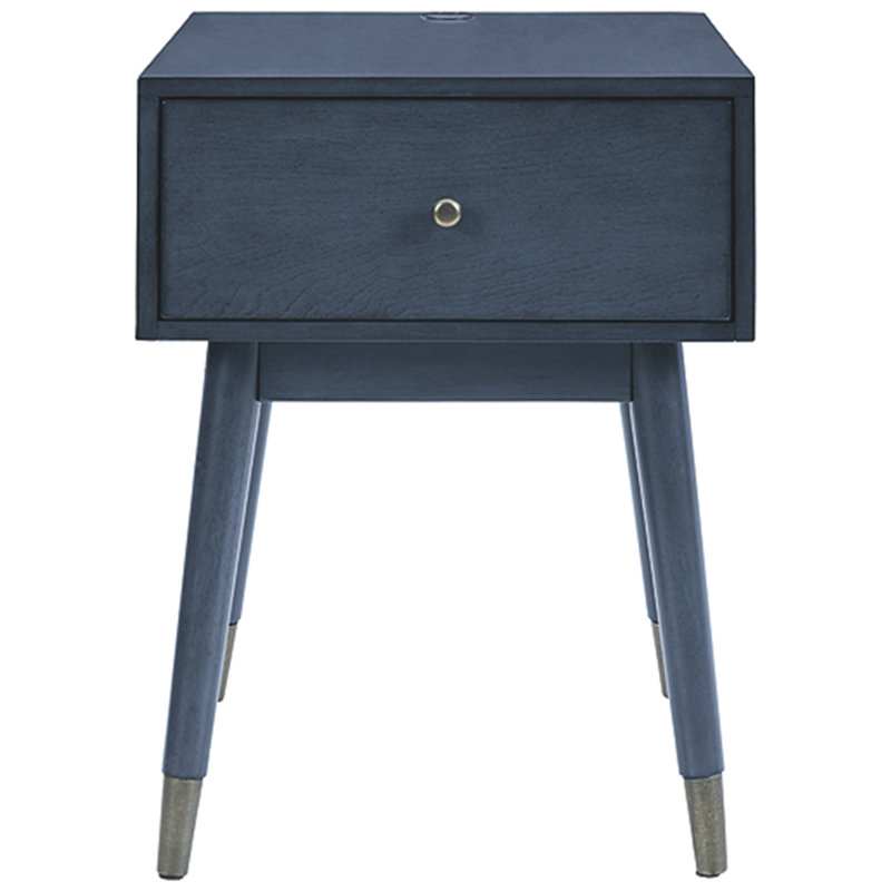 Caila End Table with Storage, Blue