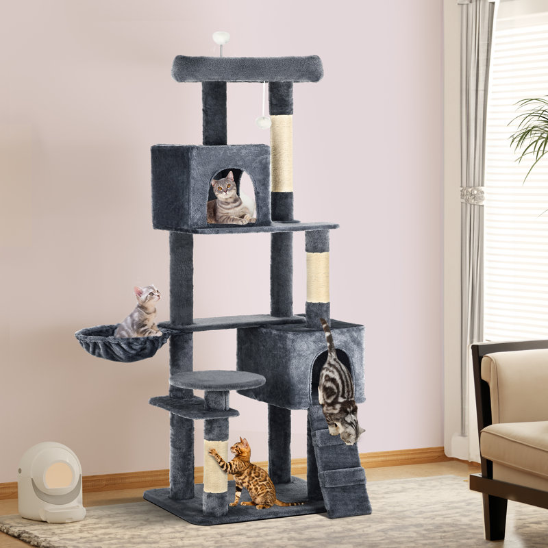 70.8" H Ditzel Multi Layer Cat Tree, Gray