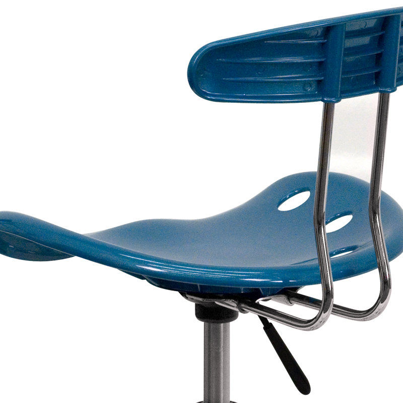 Adjustable Swivel Chair for Desk and Office with Tractor Seat, Bright Blue