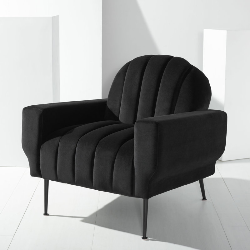 Chaise capitonnée Olly Channel, Noir