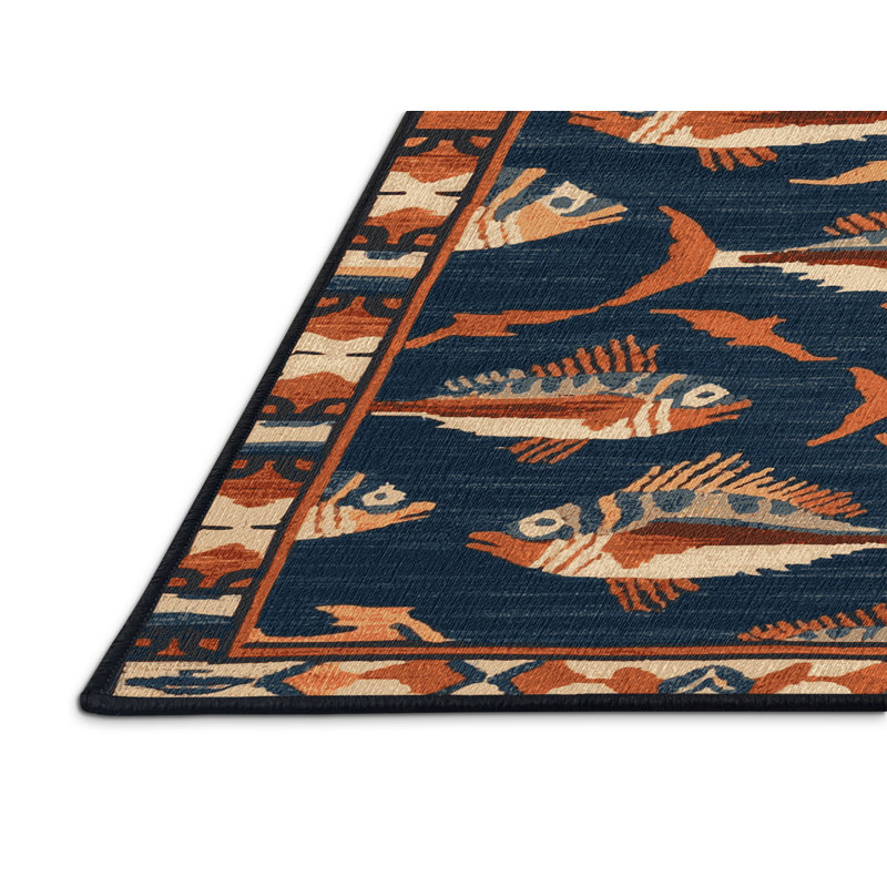 Tapis lavable hawaïen avec poissons volants, Tapis de couloir 2 pi x 5 pi