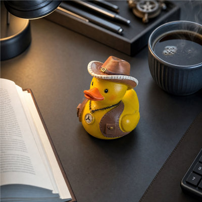 Western Cowboy  Figurine  Resin Collectible Statue With   Necklace   Cowboy Hat  Inch Desk Decor For Home  Office Themed Gift