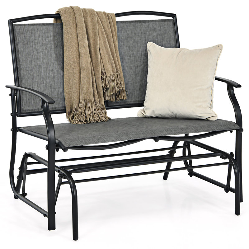 Chaise berçante d'extérieur en acier Gries, Gris