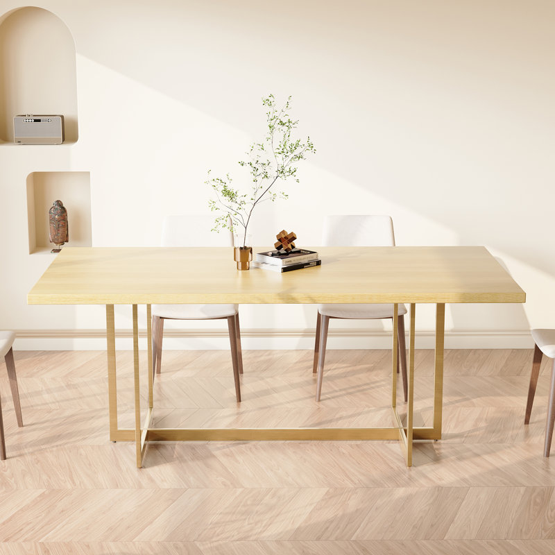 84"L Rectangle Dining Table, Gold