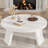 Round Modern Coffee Table with Inclined Legs, Center Accent Table for Living Room-1760635360