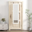 Armoire pour armoire à bijoux en bois massif avec miroir pleine grandeur, verrouillable au mur 47,5 x 14,3 po avec lumière DEL