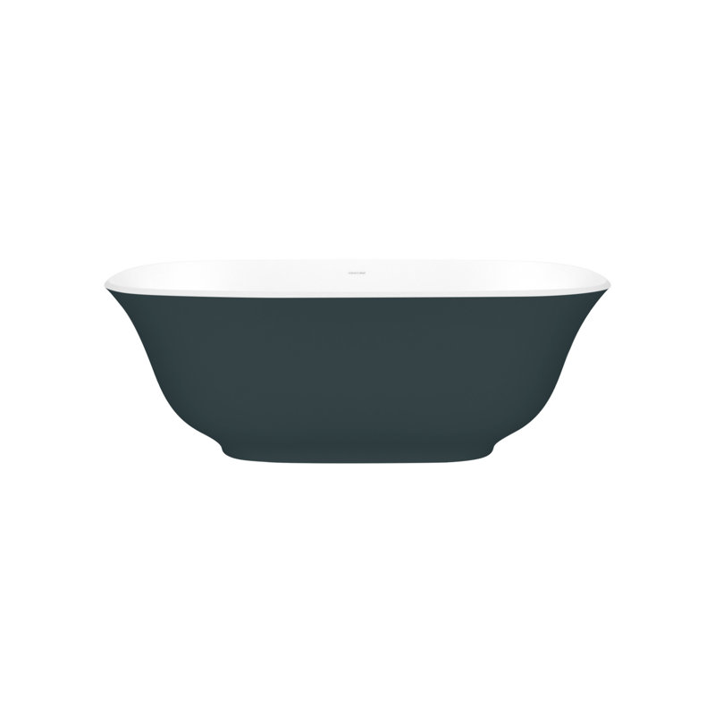 Amiata 59.75" x 28.625" Freestanding Soaking Bathtub with Void, Matted White, Turquoise Blue - Matte
