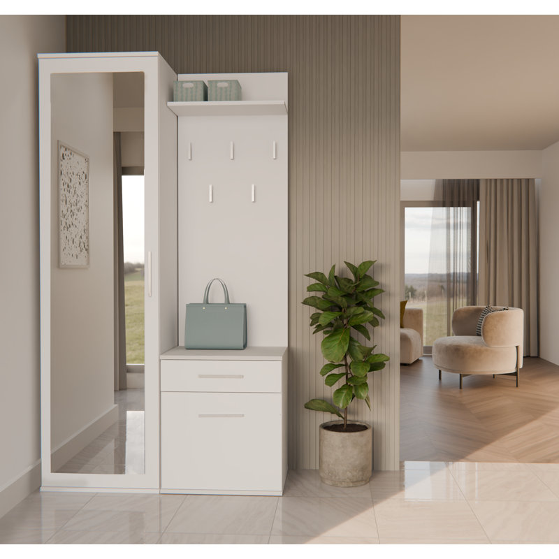 1 Door Laminate Wardrobe, White