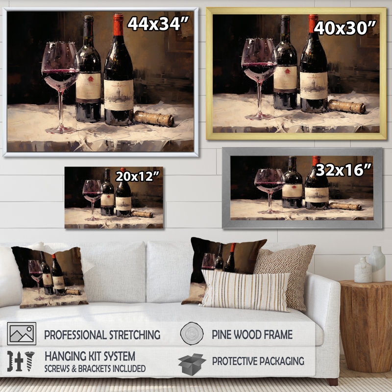 Claret Claret sur toile, Toile tendue, H 24 po x l 32 po x P 1 po