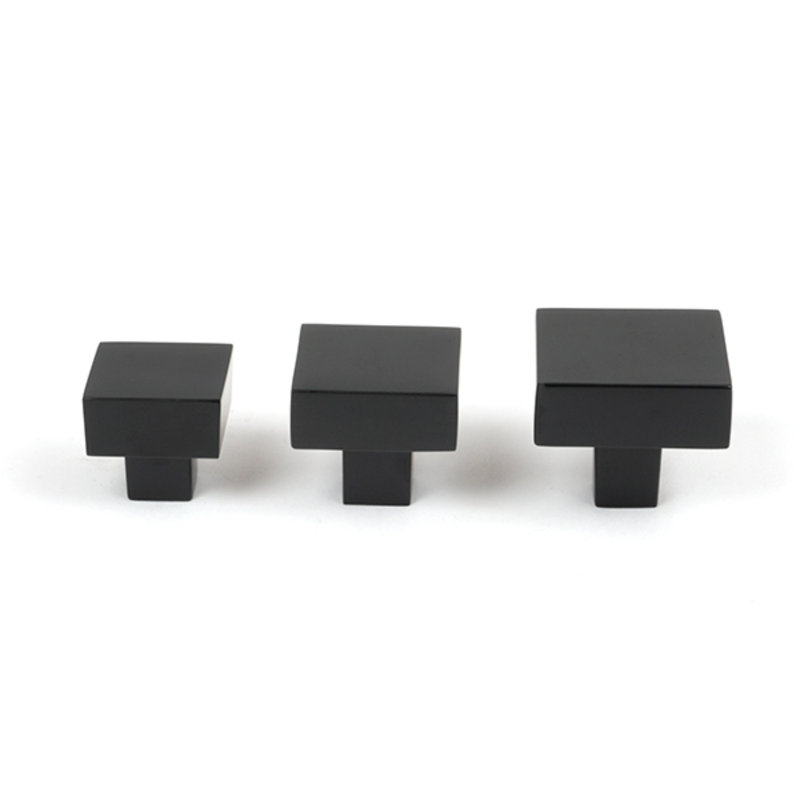 Square Knob, 2.5 cm, Matt Black