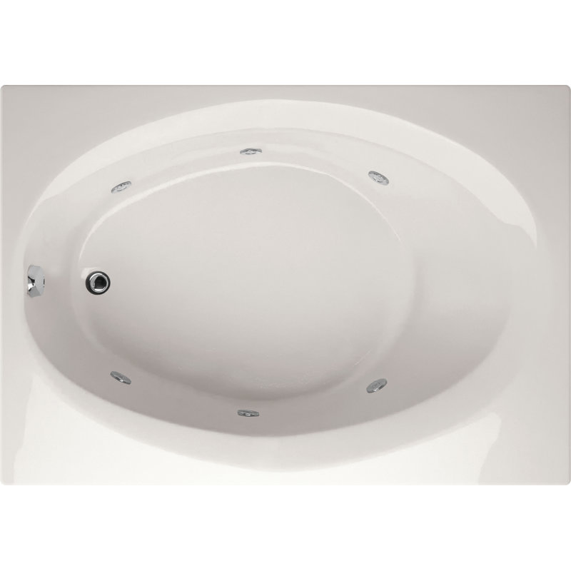 Ovation 60'' x 42'' Acrylic Bathtub, White, Polished Brass