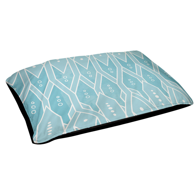 Coussin décoratif trellis, Grand (L 40 po x l 50 po), sarcelle, Utilisation intérieure/extérieure