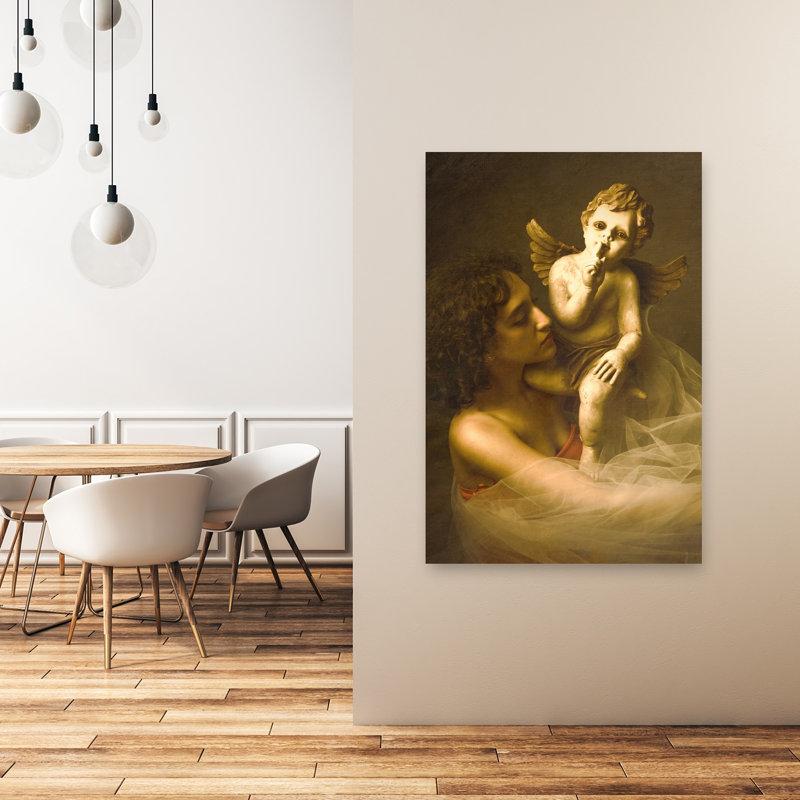«Ethereal Woman Silent Cupid Classic Dreamy Ethereal Architecture», reproduction d'art, H 48 po x l 32 po