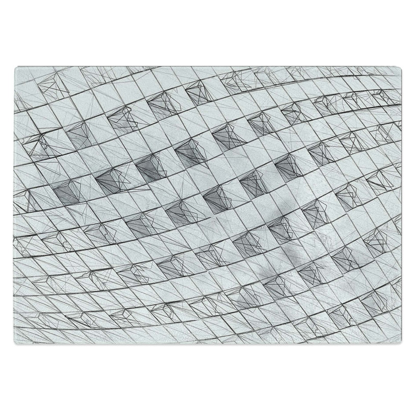 Tempered Glass Architecture Sketch Vol.12 Chopping Board, 39 cm W x 28.5 cm L