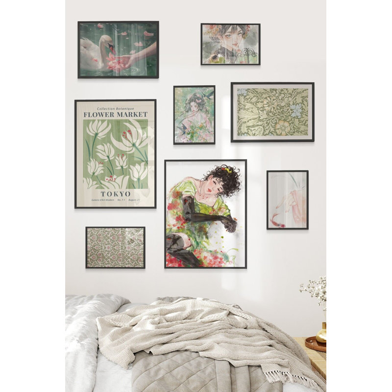 Tableau décoratif encadré (8 pièces), Noir