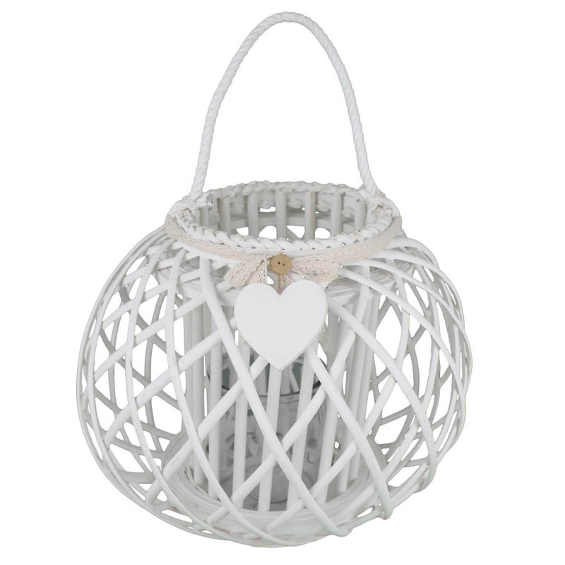Glass Tabletop Lantern, White