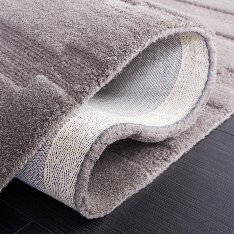 Elona Hand Tufted Wool/Cotton Area Rug in Gray, Rectangle 5' x 8'